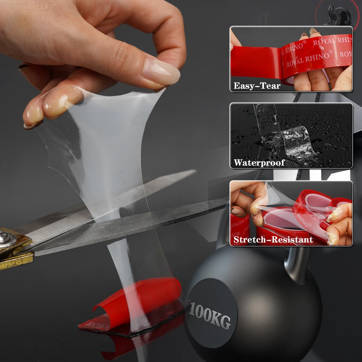 

2 Rolls Heavy Duty Double Sided Transparent Acrylic Tape - Strong Adhesive Without Residue Waterproof For LED Strips Car Home