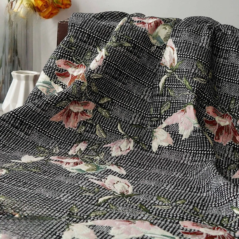 Home Textiles Luxury Curtains - Tecido Jacquard Floral Europeu com Pássaros