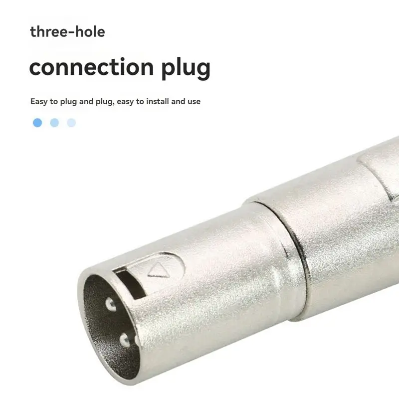 AS95 Three-Core D-Type Metal Socket XLR Mounting Base Audio Conversion Plug XLR Male to XLR Female