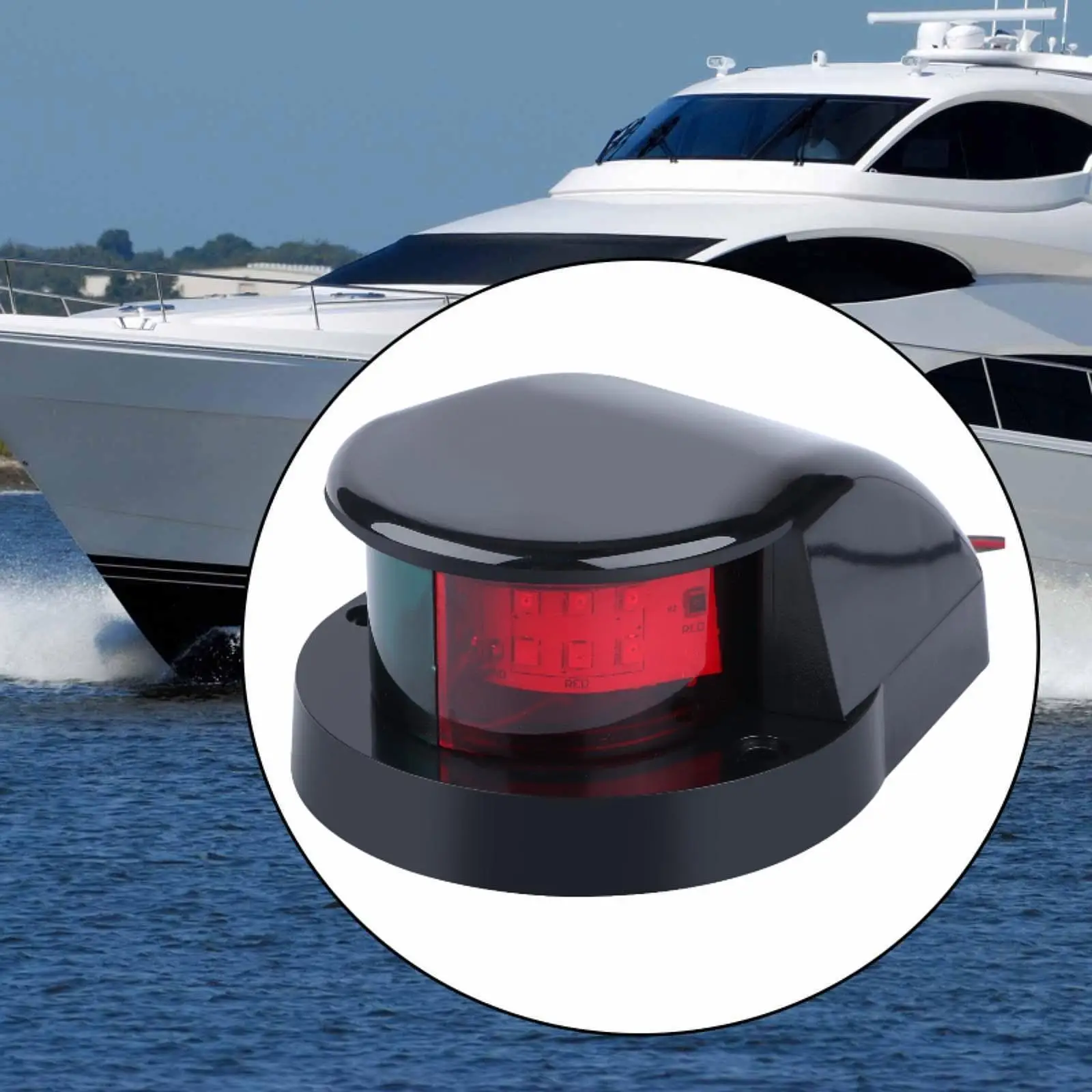 

Морской навигационный фонарь для лодки, левая и правая сторона для катания на лыжах, универсальный передний фонарь для лодки, понтонная сигнальная лампа, боковой габаритный фонарь