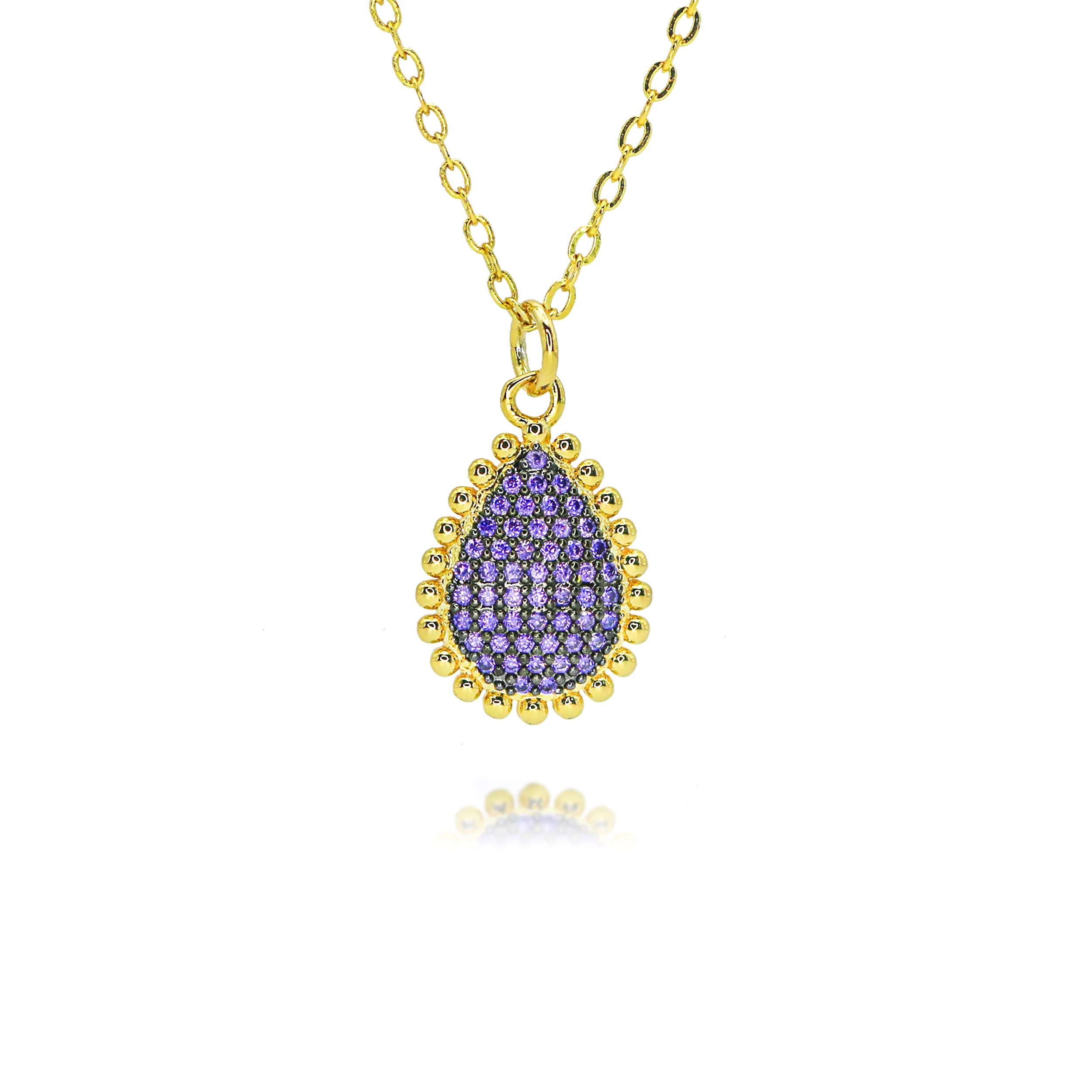 Gold Color Water Drop Charms for Necklace Bracelets Earrings Colored CZ Paved Teardrop Pendant DIY Jewelry Making Accessories image 2