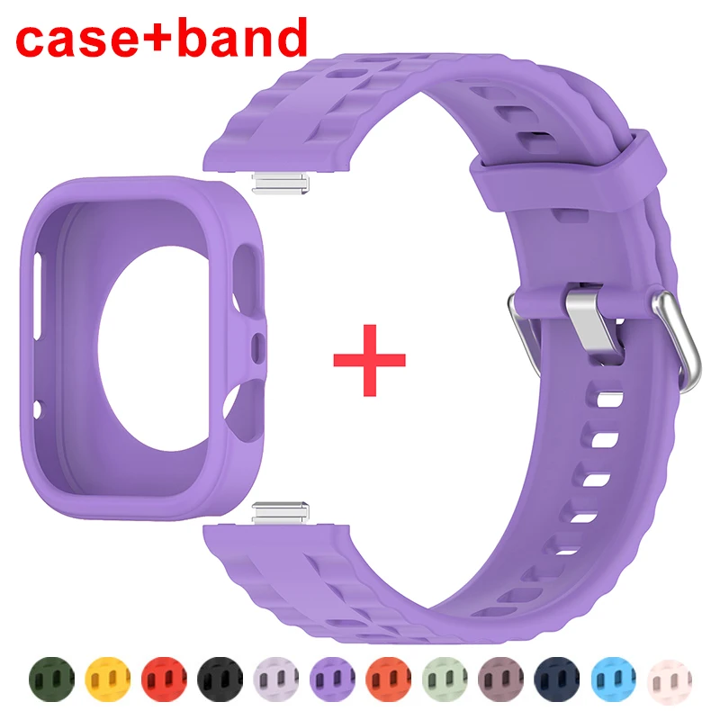 Soft Silicone Strap+Silicone Case for Huawei Watch Fit 4 Pro Sports Strap Case Hollow for Huawei Fit 4 Protective Accessories