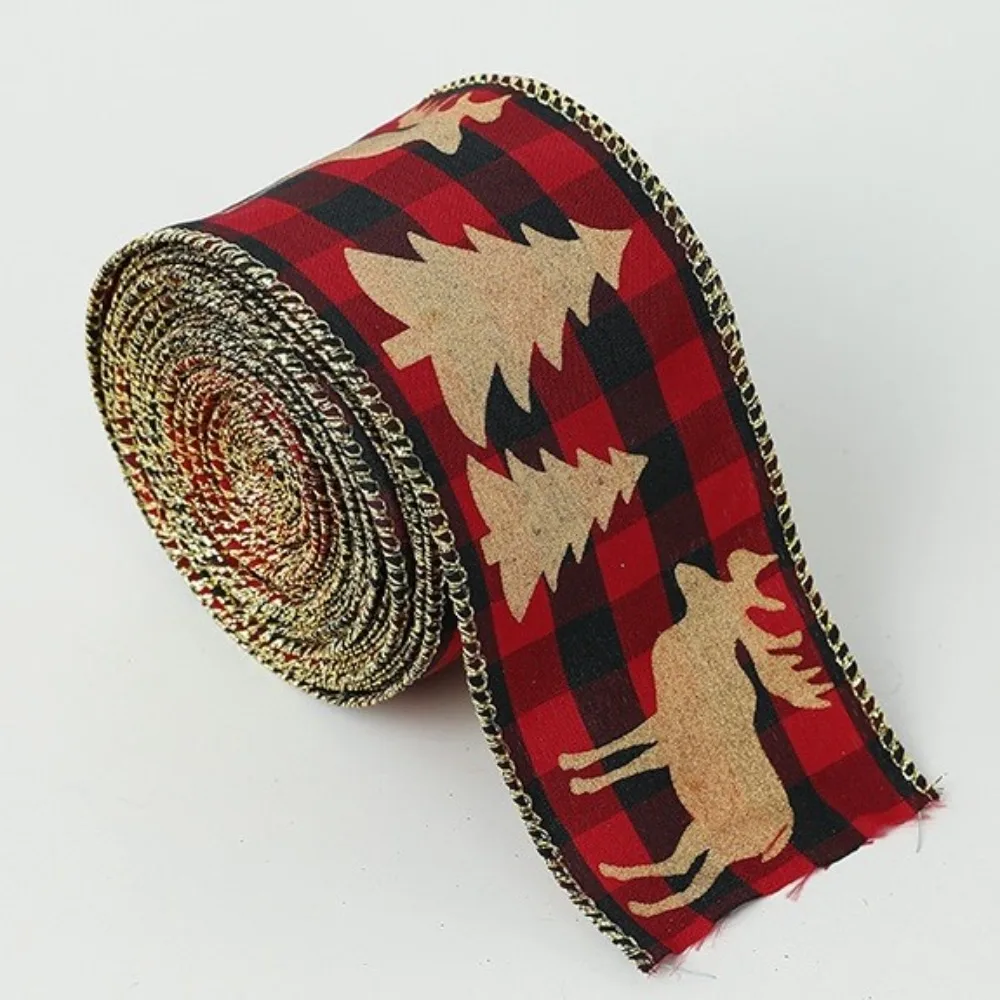 Linho Serapilheira Christmas Tree Ribbon, DIY Xmas Gift, linho, redemoinho, DIY, novo, 2m