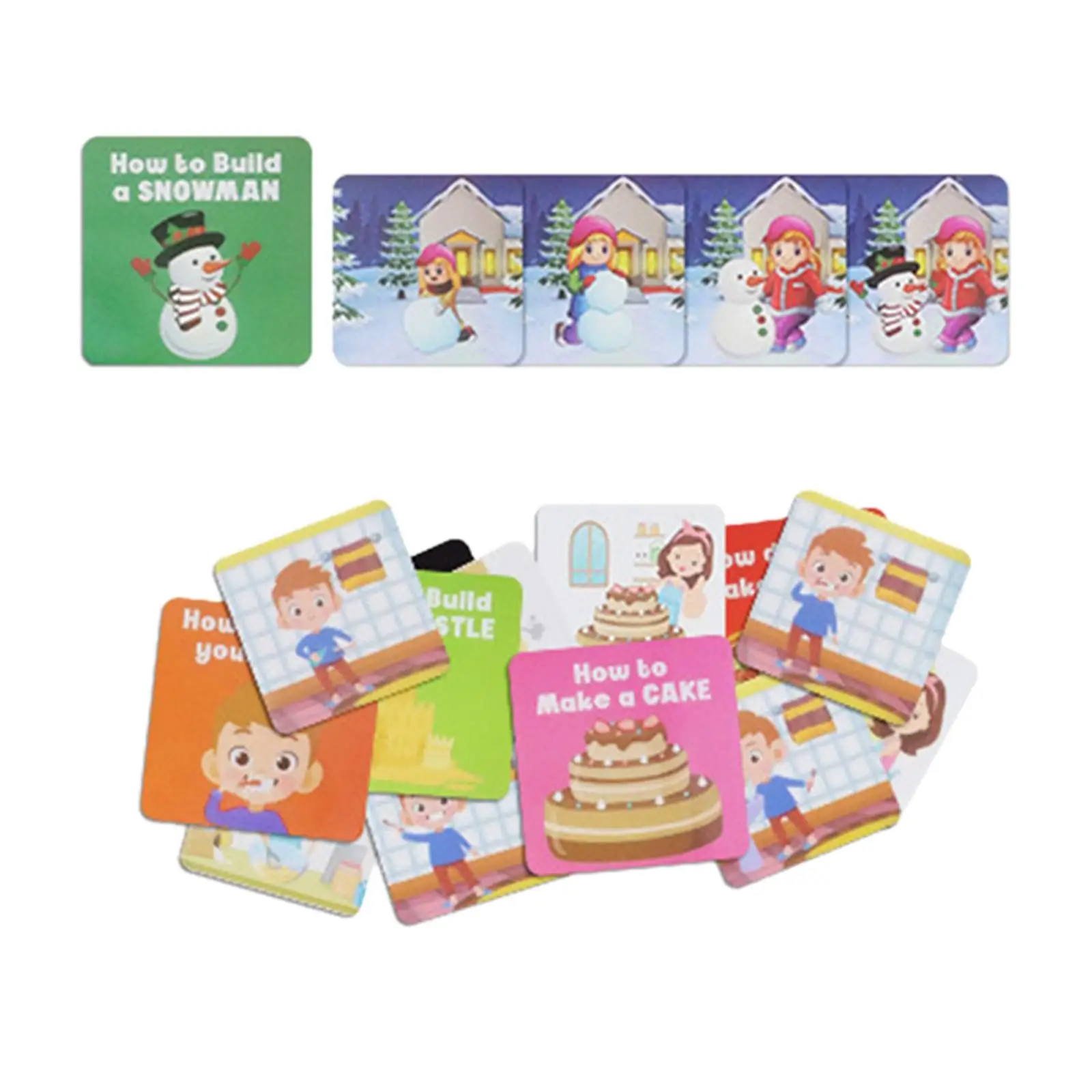 Visual Schedule Early Education Sequence Card Montessori Educational Toys for Visual Supports Children School for 3-6 Years Old