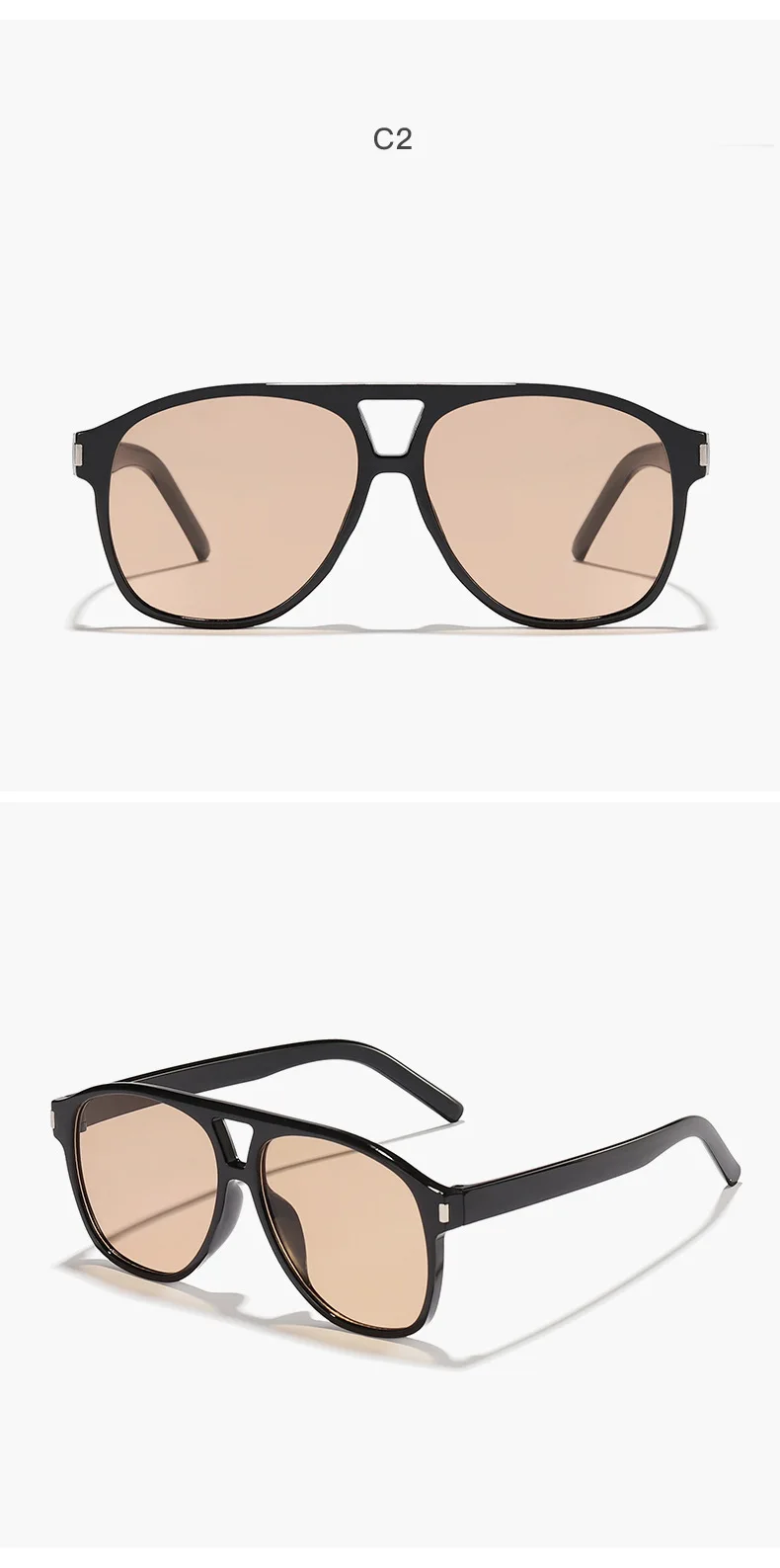 Luxus Marke Designer Großen Rahmen Pilot Sonnenbrille Frauen Für Männer Trend Sonnenbrille Vintage Punk Shades Beliebte Brillen UV400 – Detail 9