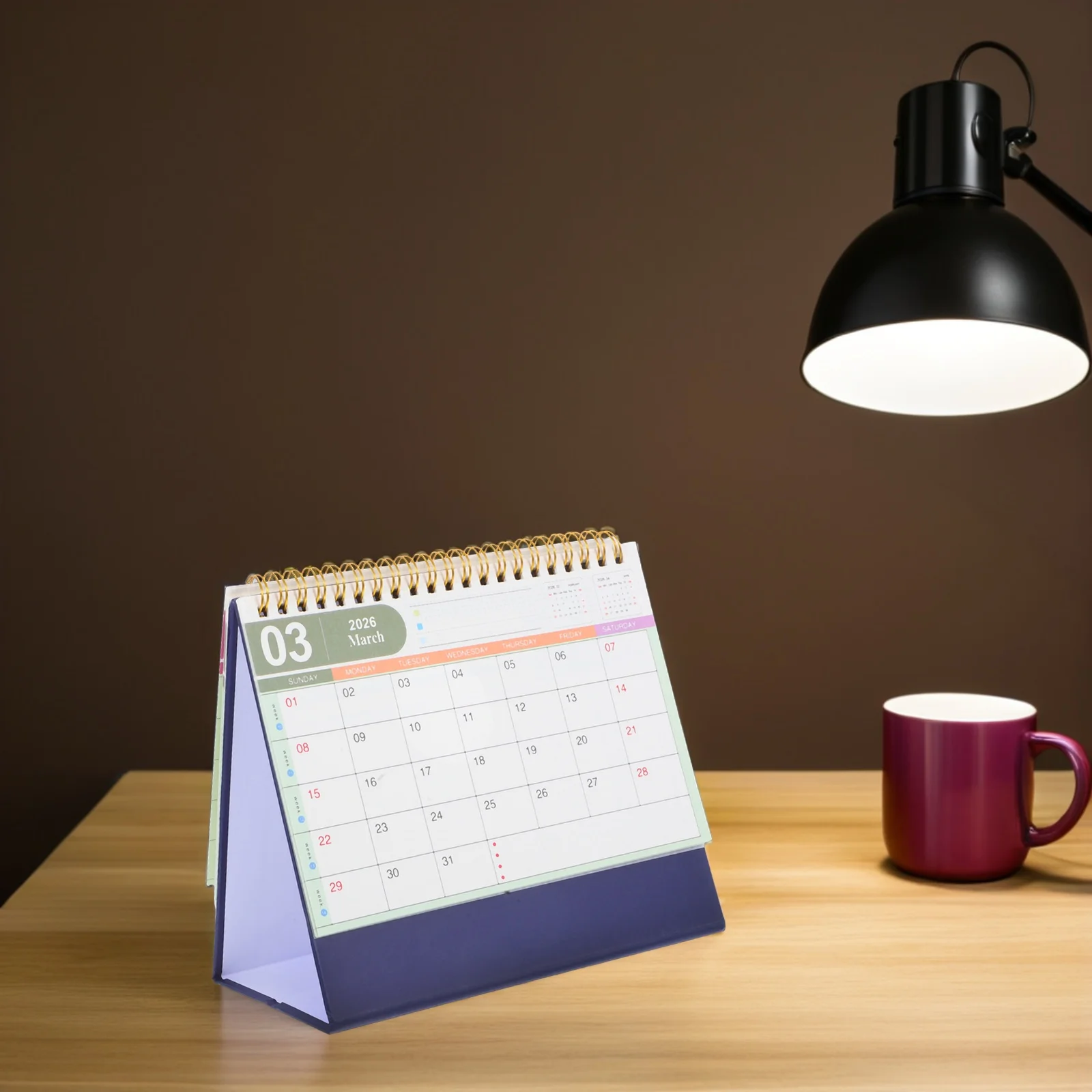 

Standing Mini Desktop for Office Home Small Compact Schedule Organizer Table Calendar Paper