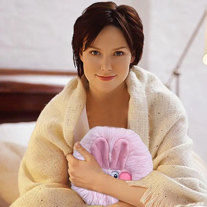 

Пушистая сумка для горячей воды, двухслойная сумка для теплой воды, 350 мл, милая грелка для рук, для менструальных спазмов, шеи и плеч