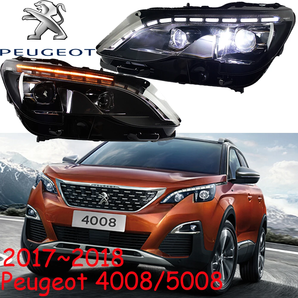 

video car bumper headlamp for Peugeot 4008 headlight 2017~2018y LED DRL car accessories HID xenon for Peugeot 5008 fog light