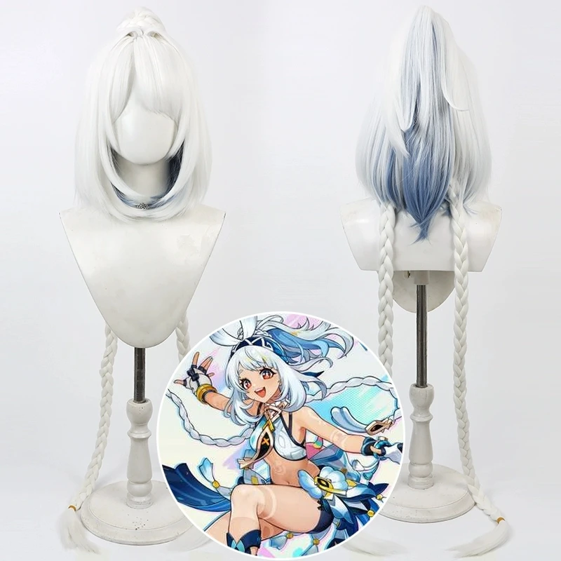 

Game Genshin Impact Mualani Cosplay Wig Women Cute White Long Heat Resistant Synthetic Hair Halloween Carnival Party Role Play