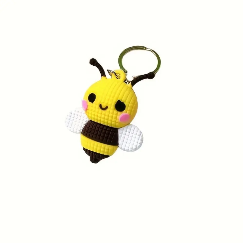 

Little Bee Shape Bee Keychain Soft Silicone Cartoon Bee Silicone Keychain Personalized Funny Bee Soft Silicone Pendant Couple
