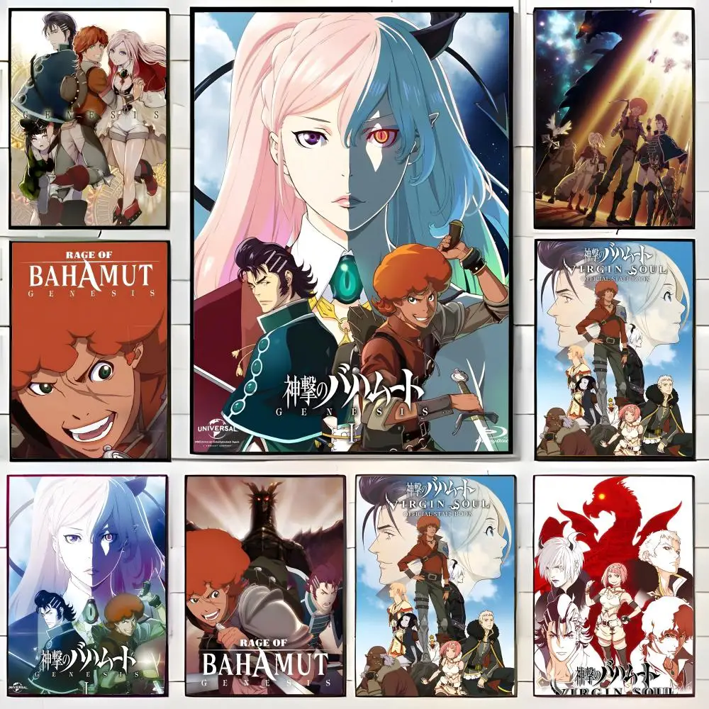 Affiche murale d'anime épique Rage of Bahamut Genesis, impression artistique, peinture murale décorative, décoration de la maison, cadeau sans cadre