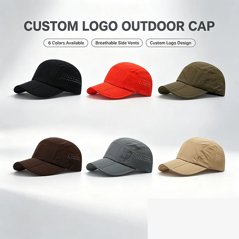 Custom Logo Foldable Quick Dry Baseball Cap Breathable Outdoor Sports Sun Hat