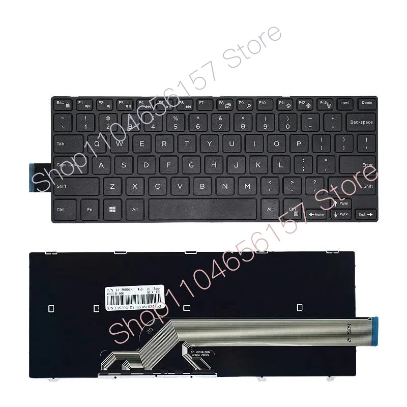 J US/BR/SP Teclado Russo para Laptop Dell Inspiron 14 3000 3452 3458 3459 5447 5448 5441 5455 5458 5457 5459 7447 3442 3467 34