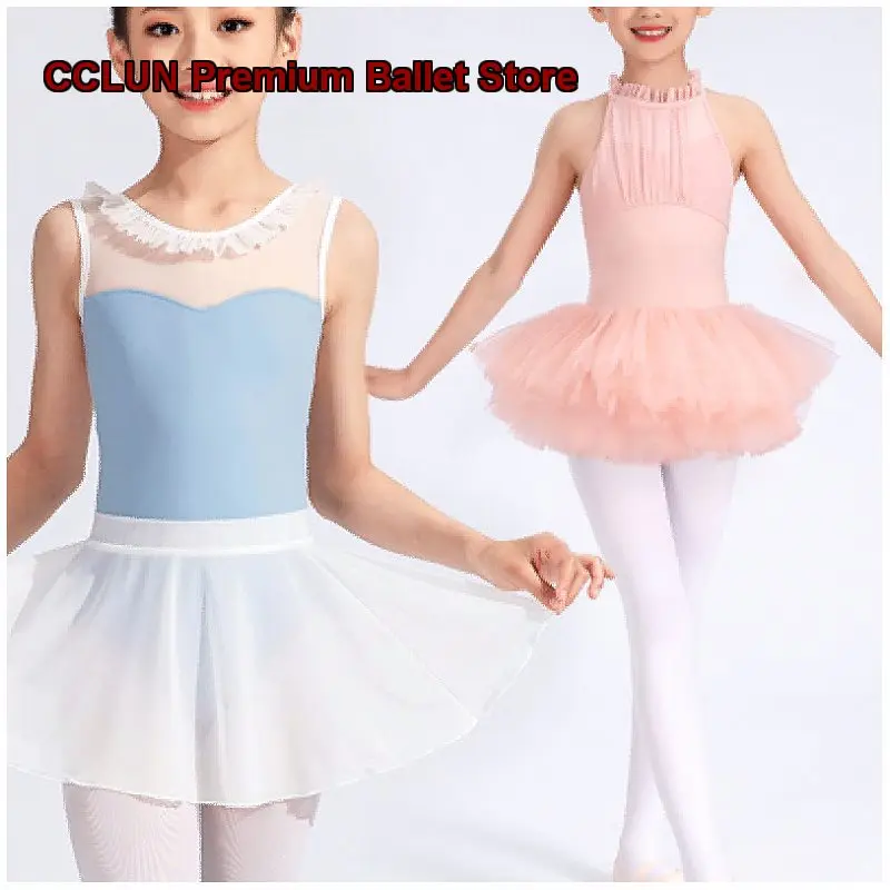 Children's Dance Camisole Gymnastics Halter Neck Leotard Stand Collar Basic Training Art Exam Kids