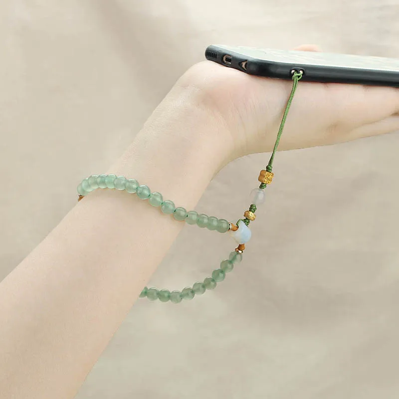 DIY accessories Chinese style Dongling jade short mobile phone chain pendant literary exquisite women's anti-drop wrist rope ant