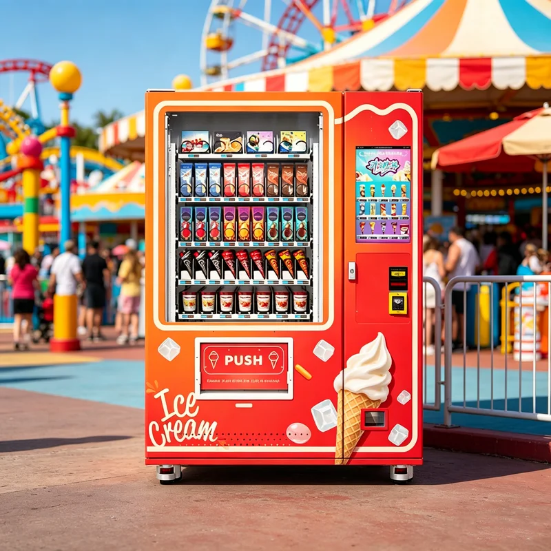 Ice Cone Vending Machine Full Automatic Frozen Food Yogurt Vending Machine Sales Robot Freezer Ice Cream Vending Machine OME