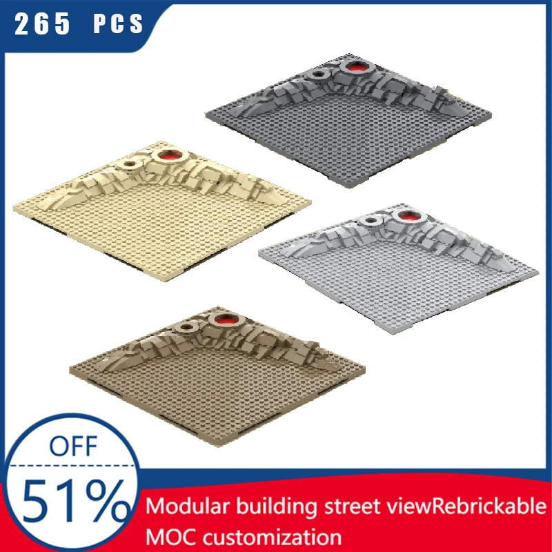 

265 Parts Space Series MOC Creative Volcanic Crater Baseplate Building Blocks Model Assembly Display Toys For Kid Birthday Gifts