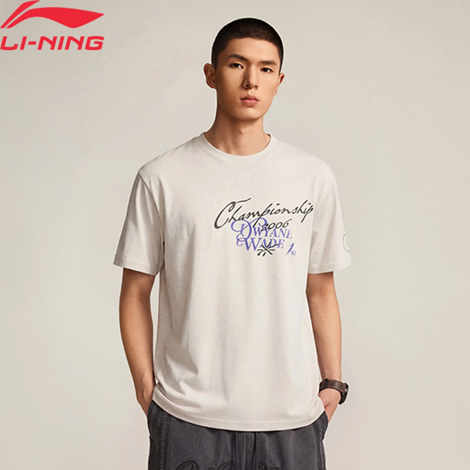 

Li-Ning Men's Wade T-shirt LN COOL Sun Protection 45.5%Cotton 35%Polyestr 19.5%Viscose Breathable LiNing Basketball Tee AHSW119