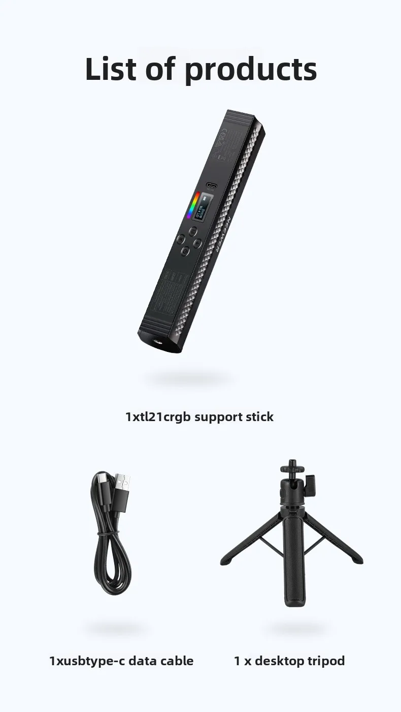 Magnetic stick light portrait filling light full color soft light stick outdoor lighting handheld desktop bracket