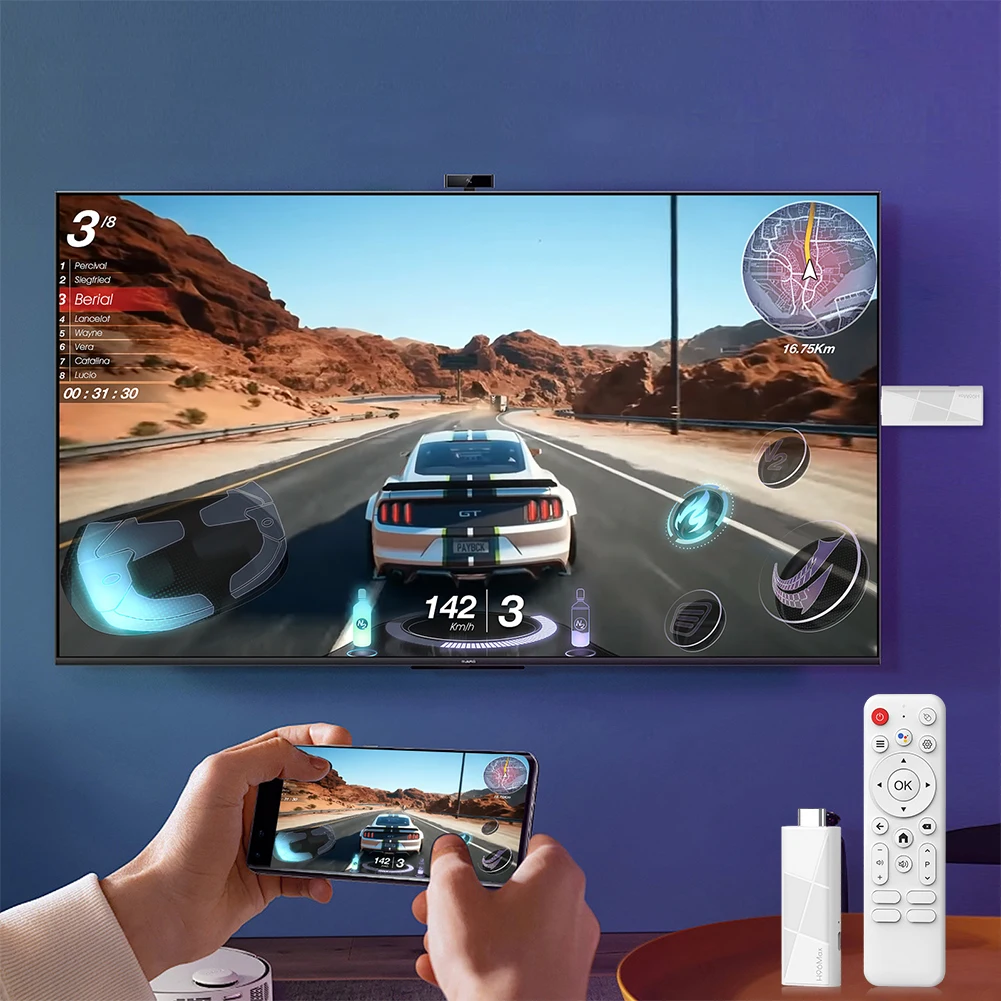 H96 MAX RK3518 Mini TV Stick Quad Core Android 14 Smart TV Box Wifi6 BT5.4 Smart Home Player Voice Control