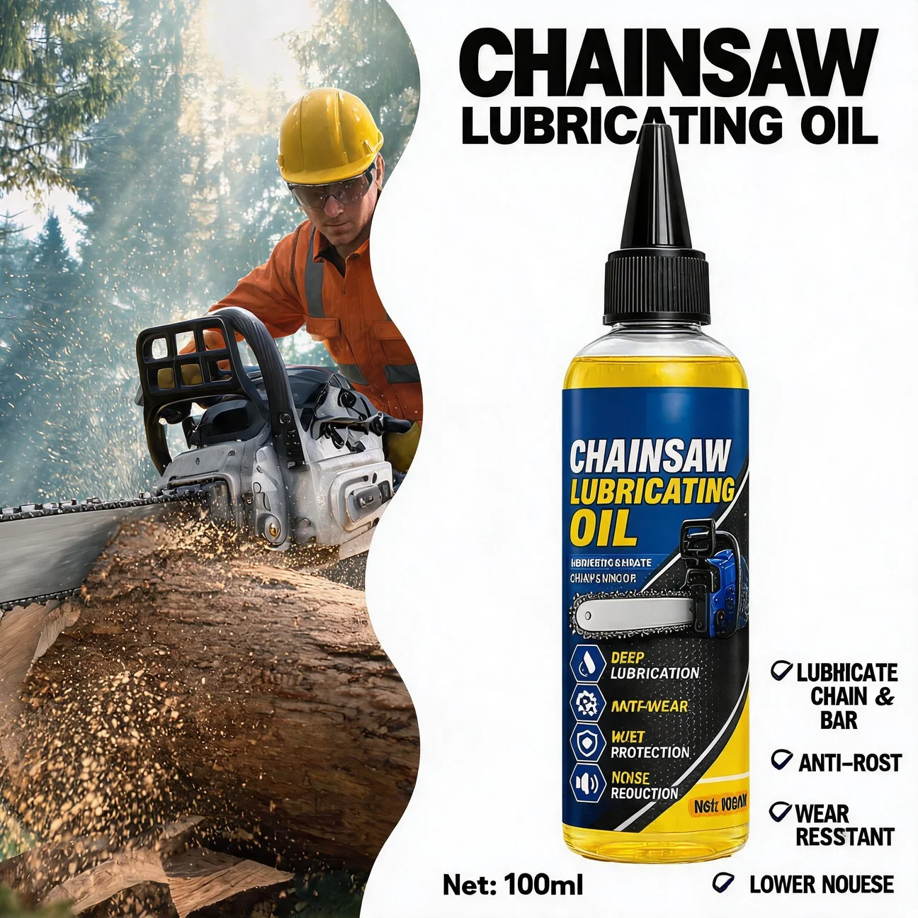 100ml Chainsaw Lubricant Oil Hedge Trimmer Lubricant Motorcycle Bike Chain Lubricant Rust-Proof Deep Penetrating Lubricant