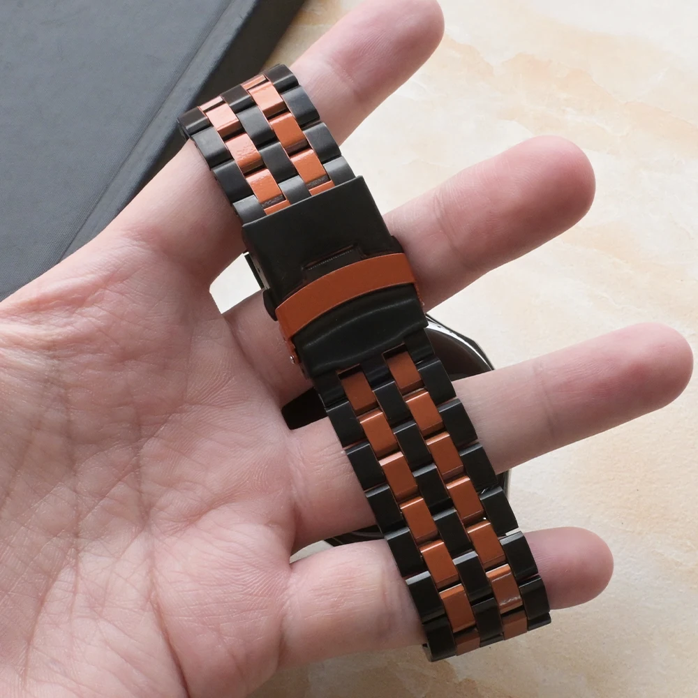 الفولاذ المقاوم للصدأ 26 مللي متر الفرقة لساعة Garmin Fenix 8 51 مللي متر حزام Fenix 7X Pro 51 مللي متر Correa حزام معدني ل Garmin Tactix 7 Pro Delta