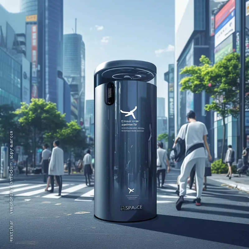 

Стильный уличный умный мусорный бак с датчиком движения и алюминиевой рамой