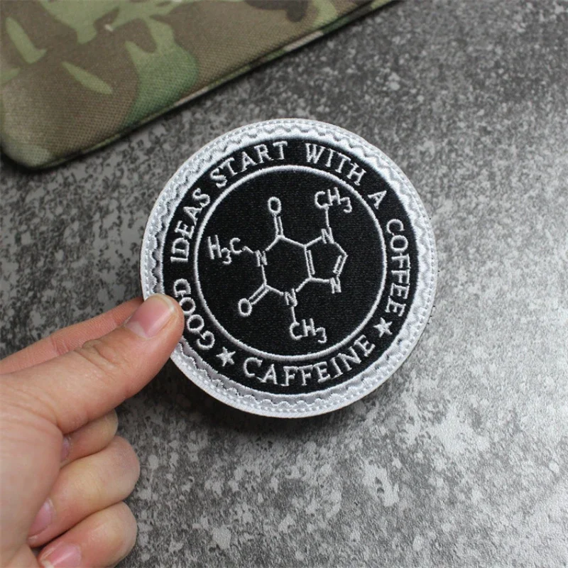 1Pcs Circular Chemical Molecule Morale Badge Backpack Sticker Creative and Exquisite Embroidery Magic Armband Personalized Patch