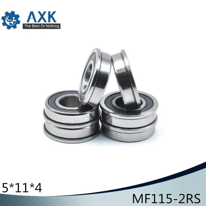 MF115-2RS Bearing 5x11x4mm ( 10 PCS ) ABEC-1 Miniature Flanged MF115RS Ball Bearings LF-1150DDY04