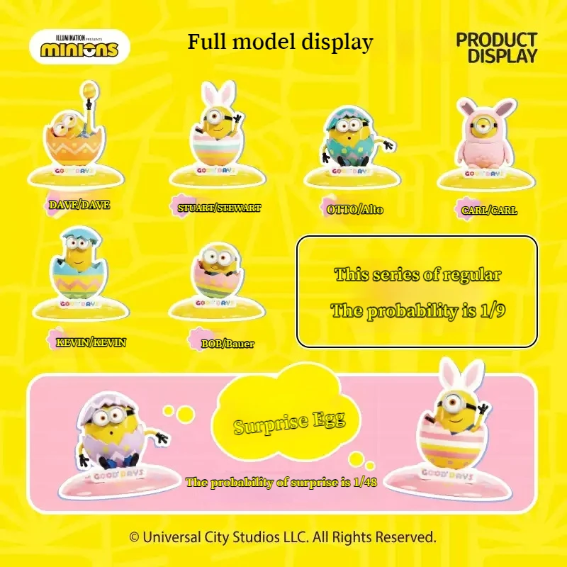 MINISO Minion Eggshell Mobile Phone Holder Blind Box Portable Desktop Dormitory Creative Drama Artifact Ornament Girl Gift