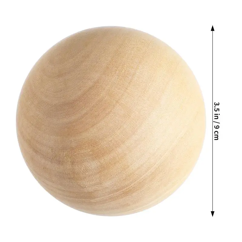 1pc 8/9cm Natural Wood Ball Unfinished Round Ball Spacer Painted Ball No Hole DIY Craft Making Projects Accessories