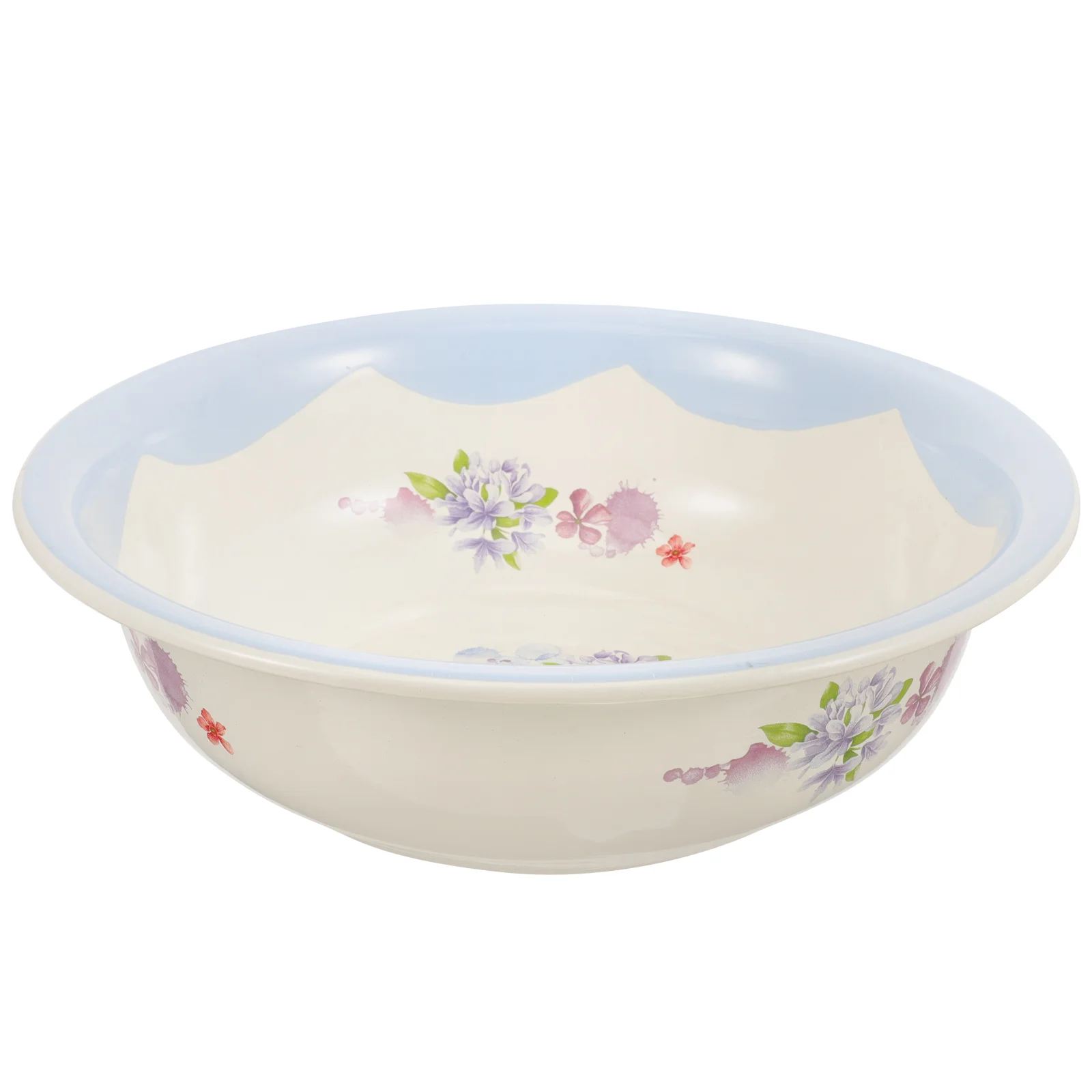 Enamel Basin Washbasin Thickened Laundry Vegetable (28cm Blue Rose Extra Thick) Enamelware Dough Mixing Bowl Noodle