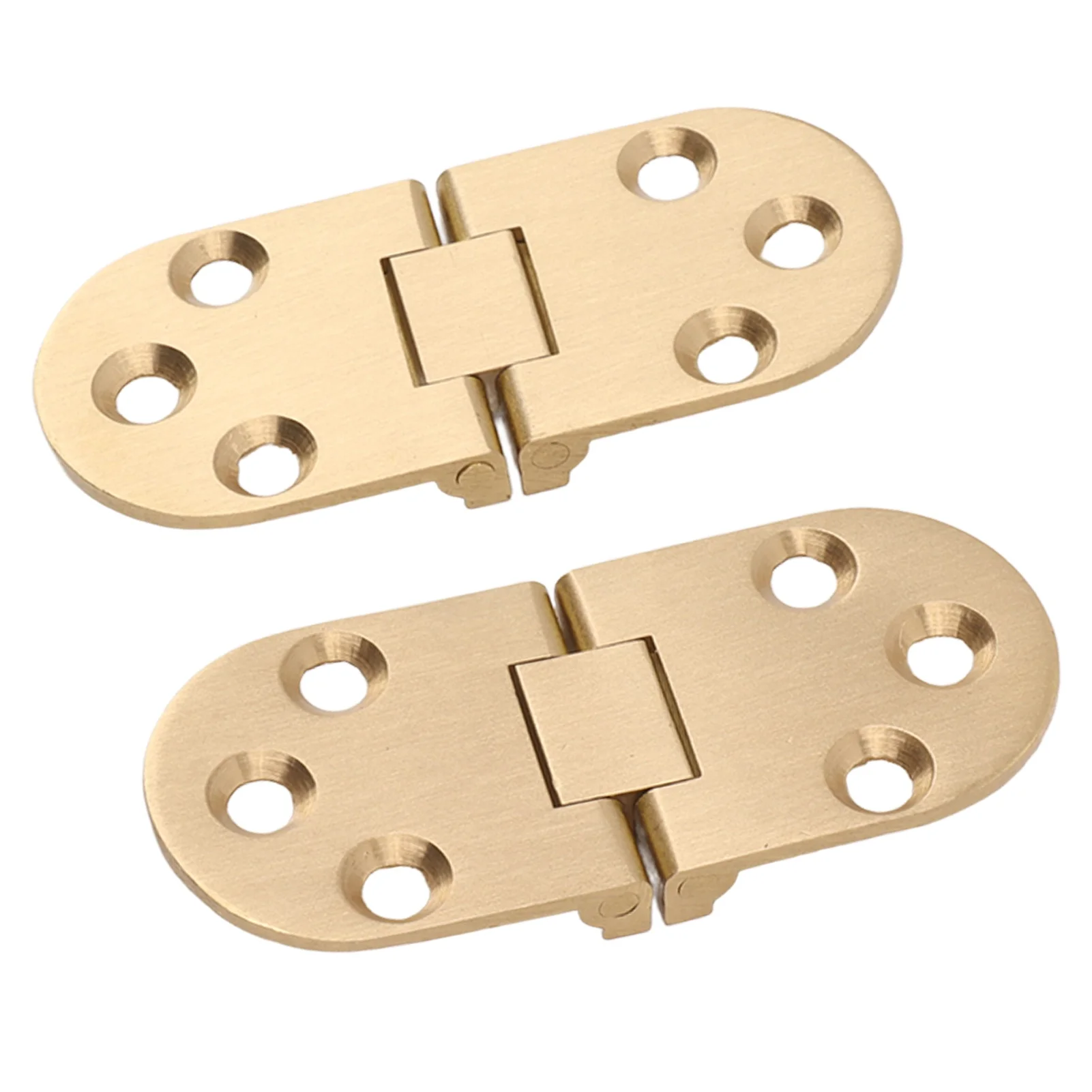 2 Sets Brass Flap Hinge with Screws Fold-Over Top Rustproof round Edge 180 Degree for Folding Table And Sewing Machine 2.5/2.0mm view 2