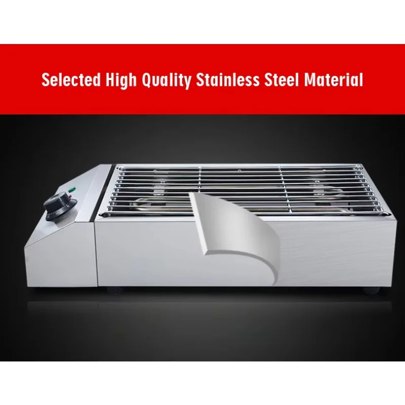 Smokeless Electric Barbecue Grill Bbq with Precision Temperature Control Stainless Steel Body view 3