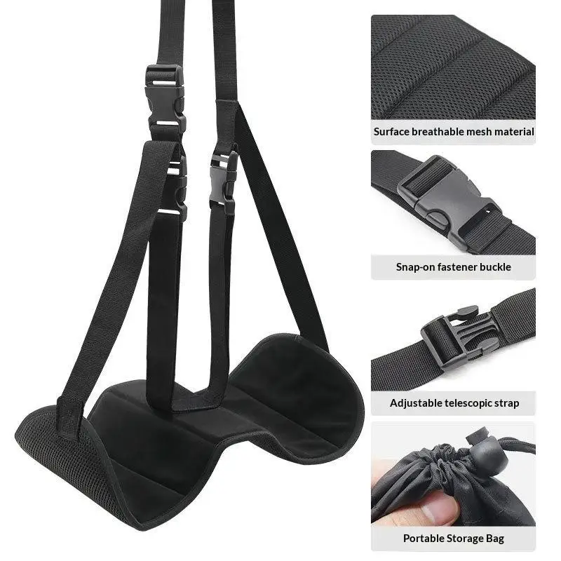 Airplane Footrest Adjustable Strap Portable Hammock Leg Rest Foldable Design for Air Travel Holiday Trip Office Use