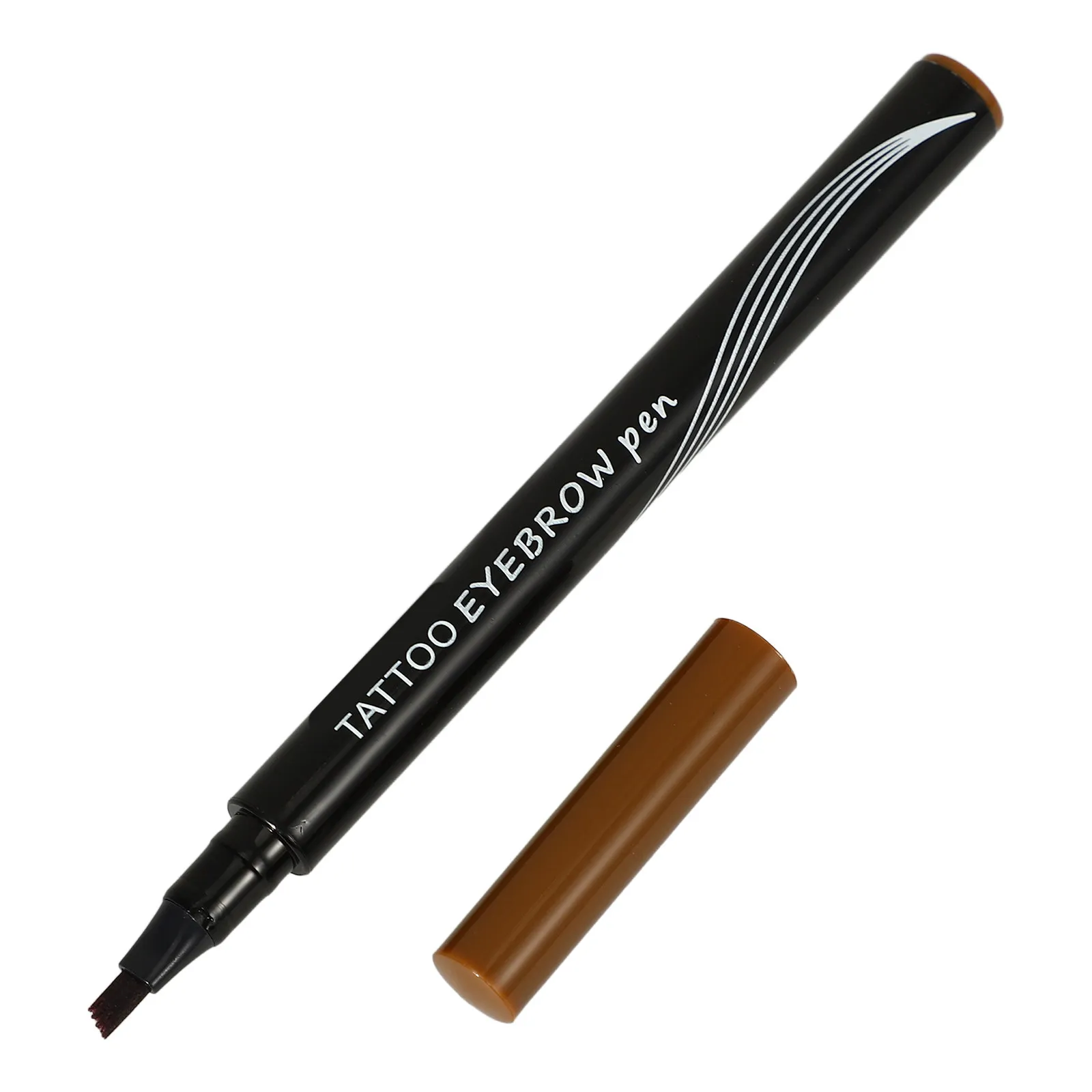 4-Fork Liquid Eyebrow Pen Professional Smudge-Proof Sweatproof Eyebrow Makeup Tool for Natural Brows Outdoor Travel Daily Party
