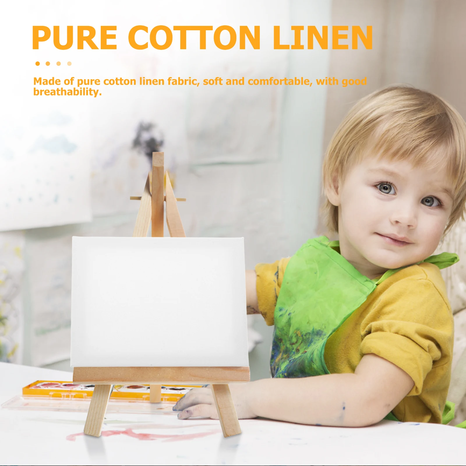 

5pcs Stretched For Painting Square Canvas Panels Blank Framed Canvases Thick Lightweight Art Diy Drawing Boards Kids Mini Canvas