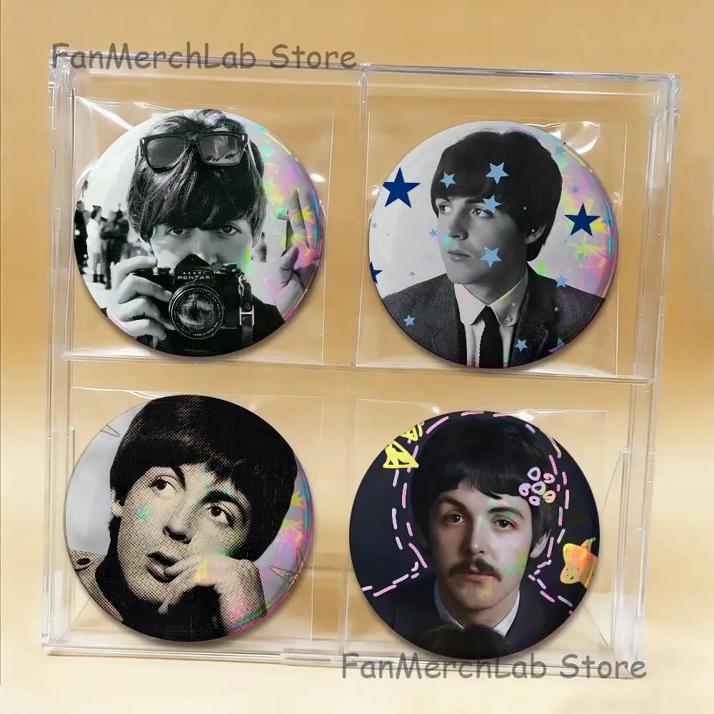 

P-Paul M-McCartneyS Badge on Backpack Clothes decoration Tinplate Round Brooch Funny Custom Gifts for Friend