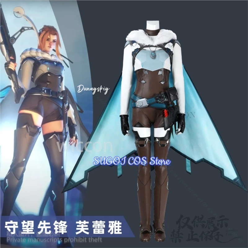 

Anime Game OWW Cosplay Freya Costume Punk Cloak Pu Uniform Necklace Bag Wigs Halloween Party Cos Jirai Kei Girls Customized