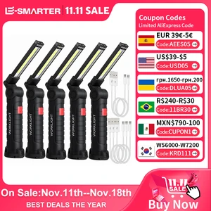 مصباح يدوي محمول جديد COB LED USB قابل لإعادة الشحن ضوء العمل مصباح يدوي مغناطيسي معلق مصباح مع بطارية مدمجة الشعلة التخييم أعلى 12 مبيعات قلادة الإضاءة المكدس - No7
