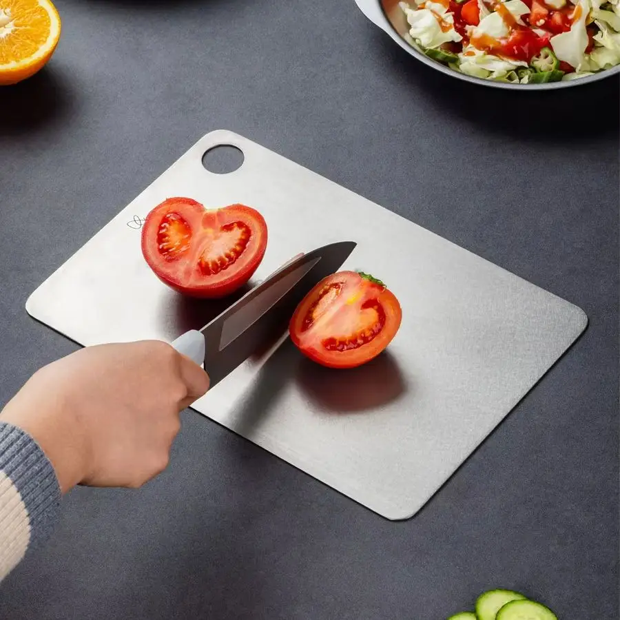 KEITH Double‑Sided Pure Titanium Cutting Board, Lightweight Chopping Board With Hanging Hole, Practical Cookware for Home