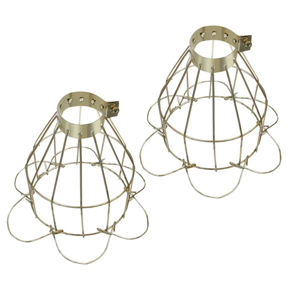 

2 Pcs Lampshade Heat for Turtle Tank Hanging Guard Pendant Protector Wire Iron Mesh Light Bulb Metal