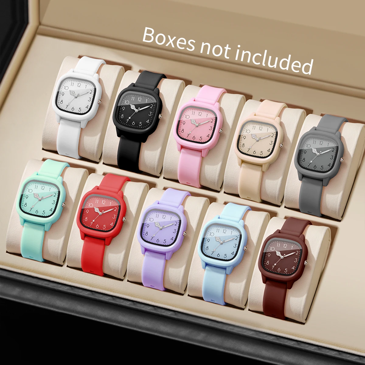 1/3/10 قطعة موضة سيليكون الفرقة النساء ساعات كوارتز مجموعة عادية العربية الهاتفي ساعة اليد للفتيات ساعة Reloj Hombre (بدون صندوق) #2