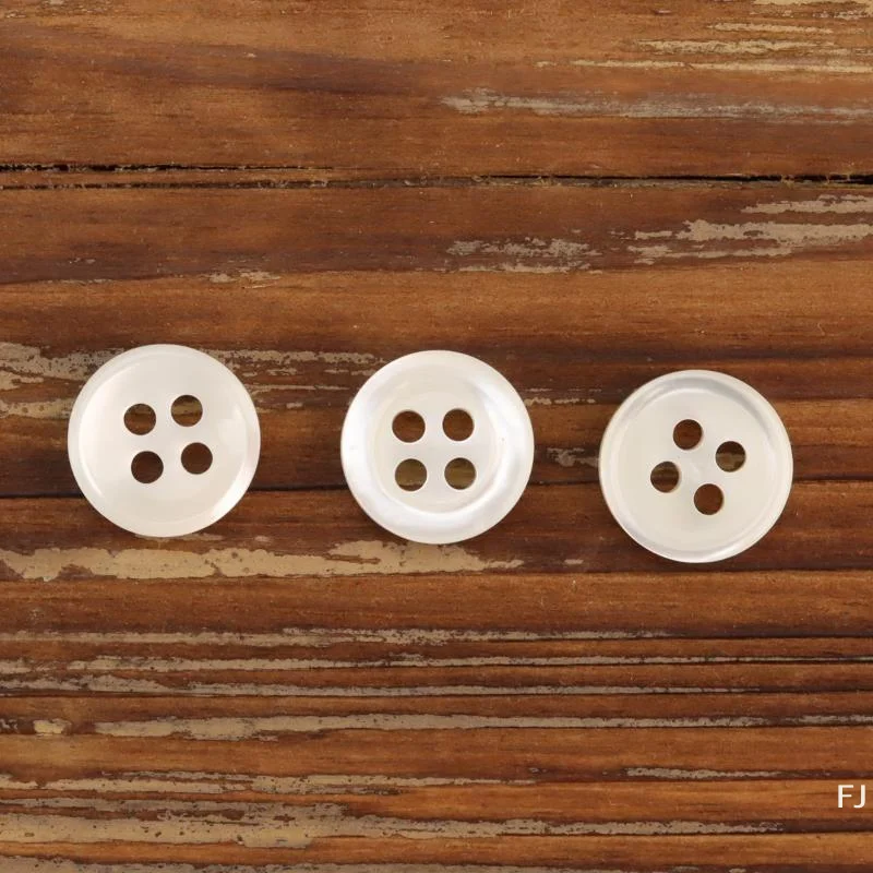 [YU]4Holes Natural Freshwater River Shell Buttons For Shirt Small Round Thin Edge Sewing Supplies
