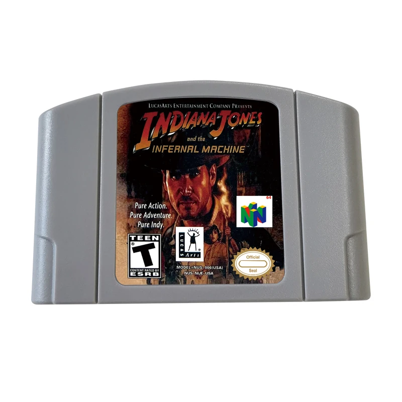 N64 games Cartridge Indiana Jones and the Infernal Machine NTSC  And PAL Version Retro Games reconstructed