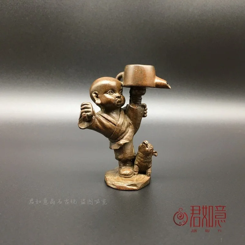 Solid Kick Pot Backflow Incense Small Ornament Little Child Copper Pig Creative Pet Tea Ceremony Copperware