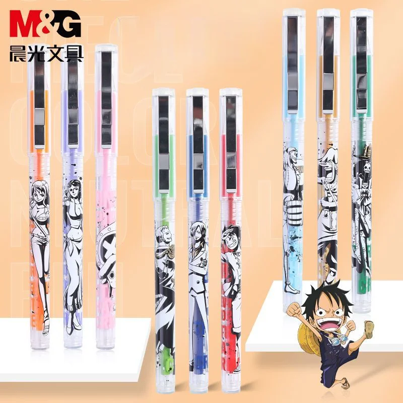 One Piece Anime Peripheral Color Gel Pen 0.5mm Set Drawing Marker Cartoon Cool 9 Colors Office Student Gift Wholesale New