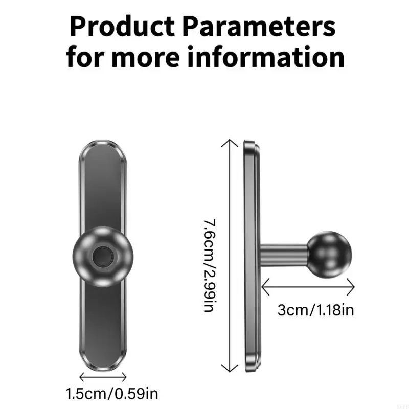 x6hb 17mm 볼 헤드 마그네틱베이스 긴 스트립 전화기 마운트 어댑터 전화 홀더