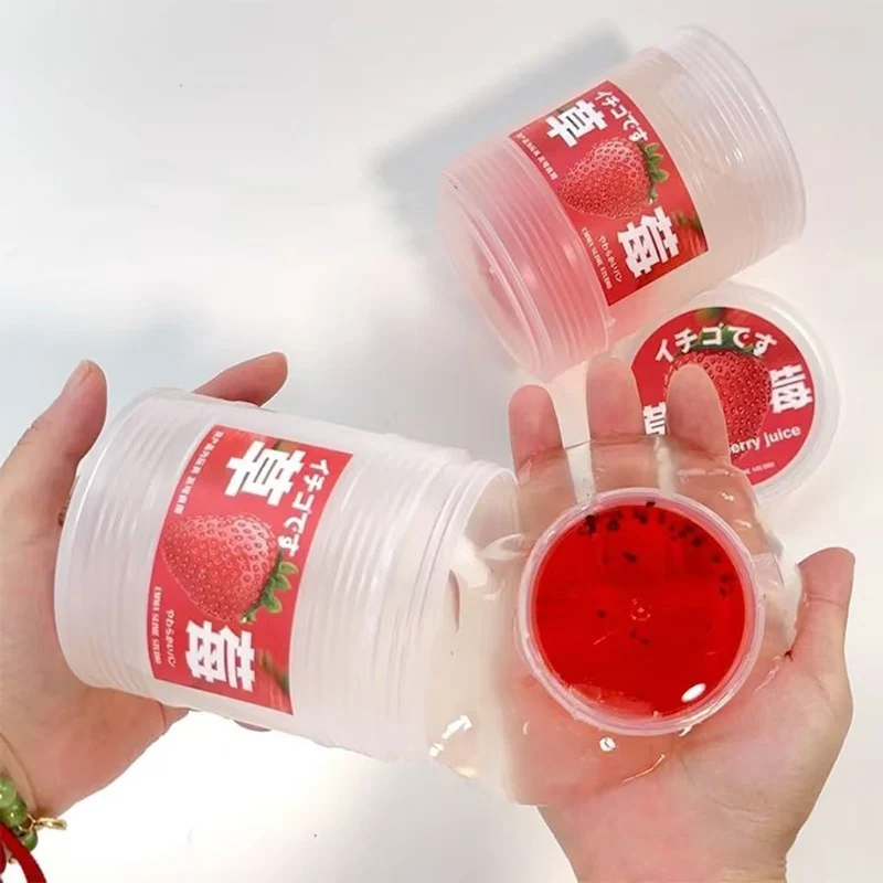 300ml Large Slime Decompression Crystal Mud Simulated Fruit Juice Decompression Pinching Soft And Relaxed Pinch Relieve Pressure