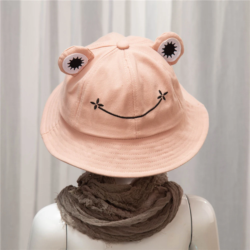 Cute Frog Bucket Hats Women Bucket Hat Women Summer Outdoor Sun Fishing Cap Cotton Wild Panama Hats